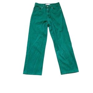 Refuge Denim High Waist Wide Leg Green Denim Pants size 7 Bundle & Save